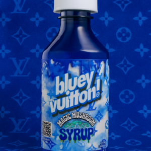 Bluey Vuitton® Magic Mushroom Syrup bottle – premium psilocybin elixir for microdosing and psychedelic experiences